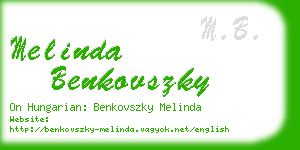 melinda benkovszky business card